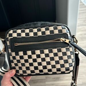 Universal Thread Black and Cream Checkered Crossbody Bag
